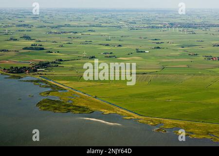 Luchtfoto van akkers; foto aerea di terreni agricoli Foto Stock