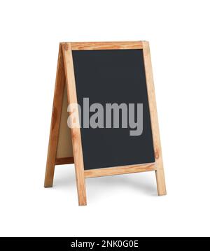 Scheda pubblicitaria vuota isolata su bianco. Spazio per il design Foto Stock