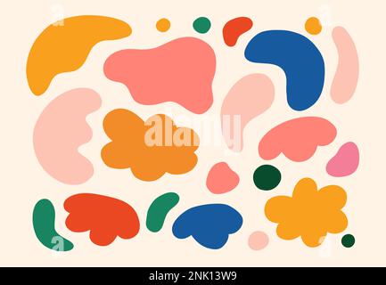 Set di forme organiche disegnate a mano Illustrazione Vettoriale