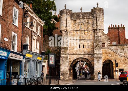 Bootham Bar Gate nella storica città di York, Inghilterra. Foto Stock