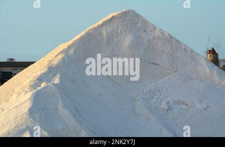 La Riserva Naturale orientata alle Saline di Trapani e Paceco è un'area naturale protetta della Sicilia dove si svolge l'antica attività di estrazione del sale marino Foto Stock