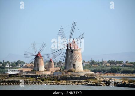 Le isole dello Stagno di Marsala, orientate alla Riserva Naturale, sono un'area naturale protetta situata nel comune di Marsala, nel libero munici Foto Stock