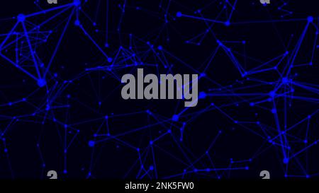 Punto astratto e plesso di comunicazione. Tecnologia astratta e background scientifico. Forme geometriche astratte blu Plexus. illustrazione vettoriale 3d. Foto Stock
