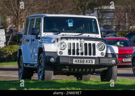 2018 White Jeep Wrangler N Eagle un-Ltd C, Hardtop Diesel 2776 cc Preston Motor Park, Lancashire, UK Foto Stock