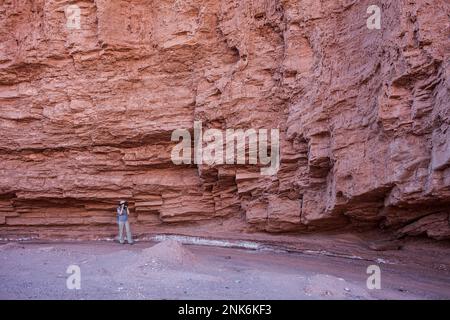 Scattare foto nella Quebrada del Diablo (Devil's gorge), il deserto di Atacama, vicino a San Pedro de Atacama, Regione di Antofagasta, Cile Foto Stock