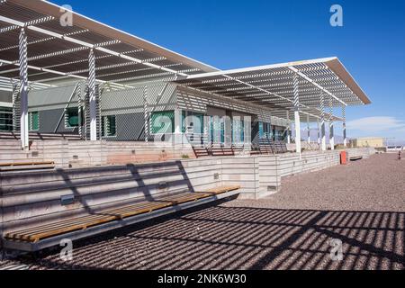 ALMA observatory, tecniche di costruzione in Operations Support Facility (OSF), il deserto di Atacama. Region de Antofagasta. Cile Foto Stock