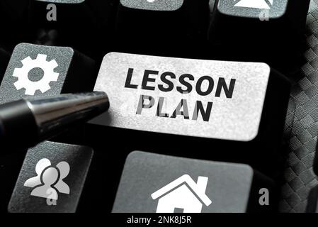 Visualizzazione concettuale piano delle lezioni. Foto concettuale Descrizione dettagliata del corso di insegnamento da parte dell'insegnante Foto Stock