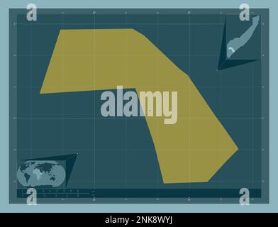 Jubbada Dhexe, regione della Somalia continentale. Forma a tinta unita. Mappe delle posizioni ausiliarie degli angoli Foto Stock