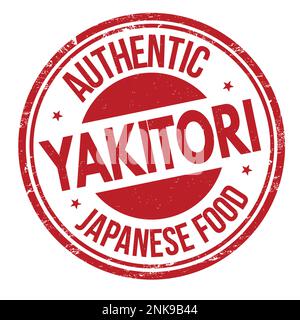 Timbro in gomma grunge yakitori su sfondo bianco, illustrazione vettoriale Illustrazione Vettoriale