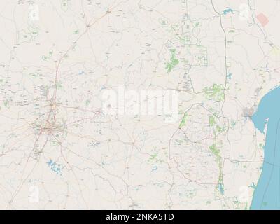 Mpumalanga, provincia del Sud Africa. Aprire la mappa stradale Foto Stock