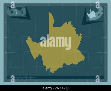 Capo Settentrionale, provincia del Sudafrica. Forma a tinta unita. Mappe delle posizioni ausiliarie degli angoli Foto Stock