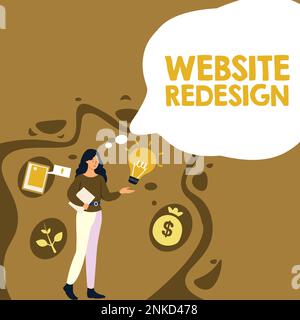 Testo che mostra ispirazione Sito web Redesign. Approccio aziendale modernizzate l'miglioratore o amplificate l'aspetto e l'atmosfera del vostro sito Web Foto Stock