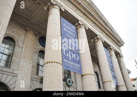 Edificio GPO (General Post Office), o'Connell Street, Dublino, Irlanda. Foto Stock