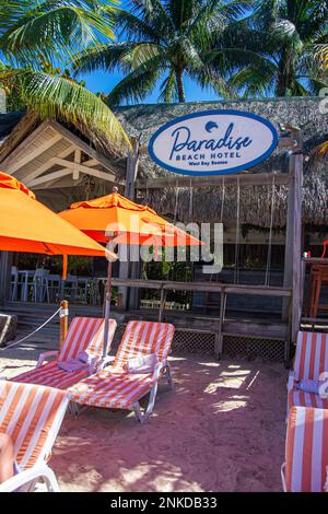 Paradise Beach Hotel, Roatan, Honduras. Foto Stock