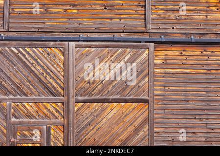 Immagine astratta di legno di stagionatura su un capannone in Steveston British Columbia Canada Foto Stock