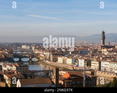 Ammira al tramonto da piazzale michelangelo a Firenze Italia Foto Stock