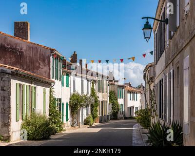 Francia, Nouvelle-Aquitaine, Ars-en-Re, corsia rustica in estate Foto Stock