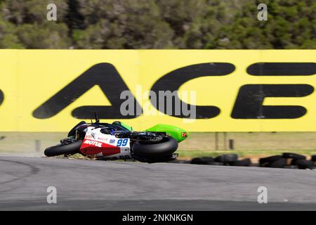 Phillip Island, Australia, 24 febbraio 2023. Durante le prove libere Supersport 2 al Campionato Mondiale Superbike FIM 2023 al circuito di Phillip Island il 24 febbraio 2023 a Phillip Island, Australia. Credit: Dave Hewison/Speed Media/Alamy Live News Foto Stock