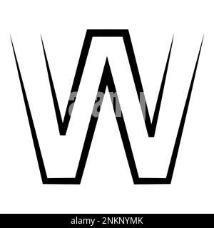 Logo lettera w icona asse alfabeto logotipo w emblema Illustrazione Vettoriale