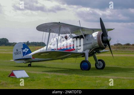 Questo è il Gloster Gladiator II sul display a Shoreham Airshow Shoreham, Aeroporto, East Sussex, Regno Unito. Il 30 agosto 2014 Foto Stock