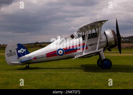 Questo è il Gloster Gladiator II sul display a Shoreham Airshow Shoreham, Aeroporto, East Sussex, Regno Unito. Il 30 agosto 2014 Foto Stock