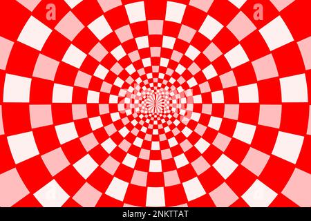 Settori a scacchi sul disco in cerchi concentrici sfondo dei quadrati astratti. illustrazione vettoriale Illustrazione Vettoriale
