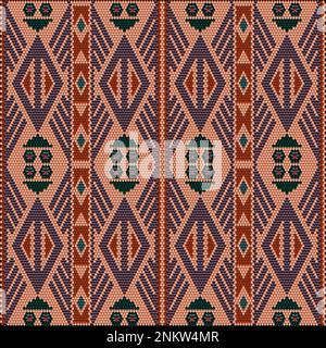 Un ornamento tradizionale dei popoli e dei paesi australiani, in cui i colori saturi attraggono fortuna e ricchezza. Tappeti tessuti da donna con ornam Illustrazione Vettoriale