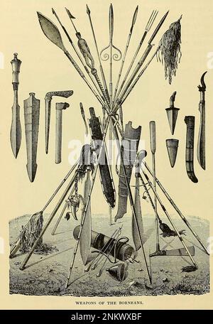 Armi dei Bornei Capitolo XXI - i Malay dalla storia universale di Cyclopedia : abbracciare la più completa e recente presentazione del soggetto in due parti principali o divisioni di più di seimila pagine di John Clark Ridpath, 1840-1900 Data di pubblicazione 1895 Editore Boston : Balch Bros. Volume 6 Storia dell'uomo e dell'umanità Foto Stock