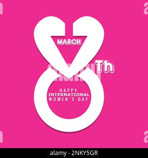 Giornata internazionale della donna. 8 marzo, modello vettoriale per il post sui social media della Giornata della donna, Illustrazione Vettoriale