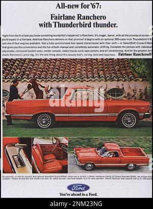 FORD Fairlane ranchero (1967) - 01 - Pubblicità auto d'epoca Foto Stock