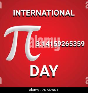 Illustrazione vettoriale dello sfondo International Pi Day con testo e colore bianco. Concetto di vacanza. Modello per sfondo, banner, scheda, poster Illustrazione Vettoriale