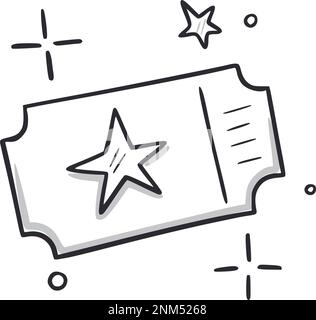 Buono bonus buono icona doodle. Buono regalo icona disegnata a mano stile schizzo. Programma di fedeltà, concetto disegnato da doodle regalo. Illustrazione vettoriale. Illustrazione Vettoriale