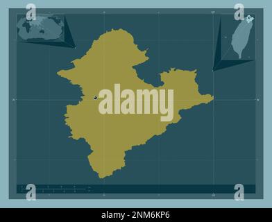 New Taipei City, comune speciale di Taiwan. Forma a tinta unita. Mappe delle posizioni ausiliarie degli angoli Foto Stock