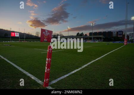 Vista generale dello Stadiwm CSM prima della partita delle sei Nazioni del 2023 U20 Galles vs Inghilterra allo Stadiwm CSM, Colwyn Bay, Regno Unito, 24th febbraio 2023 (Foto di Steve Flynn/News Images) Foto Stock