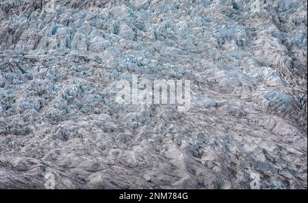 Dettaglio, Pía ghiacciaio, da Pía bay, nel Canale del Beagle (ramo di nord-ovest), PN Alberto De Agostini, Tierra del Fuego, Patagonia, Cile Foto Stock