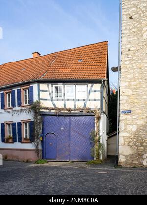 Il comune di Flörsheim-Dalsheim vicino Worms in Renish Hesse è famoso per la sua struttura medievale Fleckenmauer Foto Stock