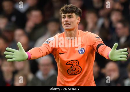 18 Feb 2023 - Chelsea contro Southampton - Premier League - Stamford Bridge Kepa Arrizabalaga di Chelsea durante la partita della Premier League contro Southampton. Foto : Mark Pain / Alamy Live News Foto Stock