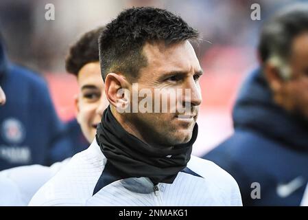 Lionel (Leo) MESSI di PSG durante la formazione della squadra di Parigi Saint-Germain il 24 febbraio 2023 allo stadio Parc des Princes di Parigi, Francia - Foto Matthieu Mirville / DPPI Foto Stock