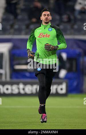 FRANCOFORTE - il portiere della SSC Napoli Alex Meret durante la partita della UEFA Champions League Round of 16 tra Eintracht Frankfurt e SSC Napoli allo stadio del Bank Park in Germania il 21 febbraio 2023 a Francoforte sul meno, in Germania. AP | Dutch Height | GERRIT OF COLOGNE Credit: ANP/Alamy Live News Foto Stock