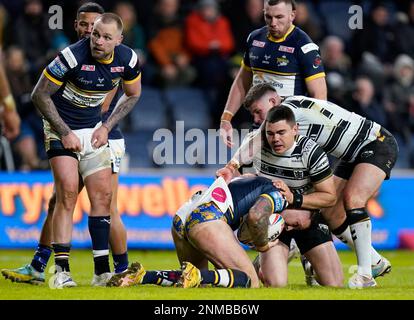 Richie Myler di Leeds Rhinos ha affrontato la partita della Betfred Super League all'Headingley Stadium, Leeds. Data immagine: Venerdì 24 febbraio 2023. Foto Stock