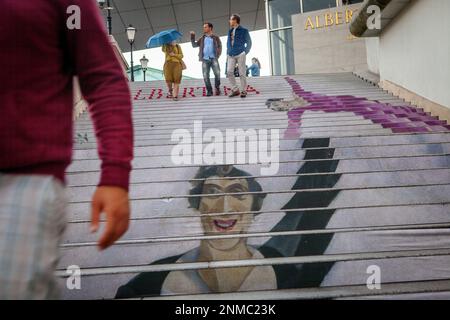 Ingresso al Museo Albertina Palace museum.Albertinaplatz,Vienna, Austria, Europa Foto Stock