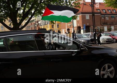 Protesta per la Palestina a Kristianstad, Svezia Foto Stock