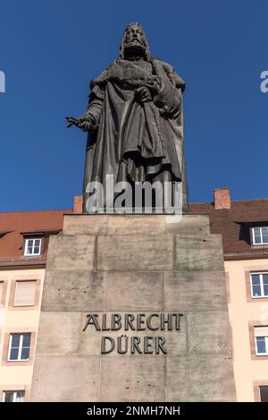 Monumento di Albrecht Duerer, Norimberga, Franconia centrale, Baviera, Germania Foto Stock