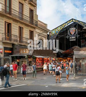 Mercat Sanct Josep, mercato interno, Barcellona, Catalogna, Spagna Foto Stock