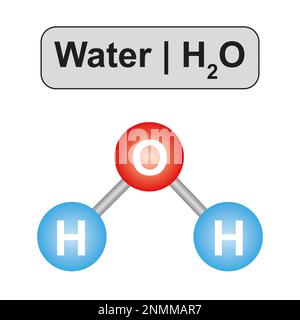 Molecola d'acqua, illustrazione Foto Stock