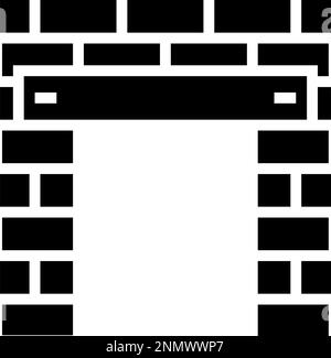 illustrazione del vettore icona glifo della struttura di costruzione dell'architrave Illustrazione Vettoriale