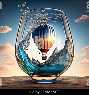 Avventura in mongolfiera prismatica Foto Stock