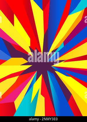 Astratto multicolore Starburst sfondo radiante. Illustrazione Vettoriale