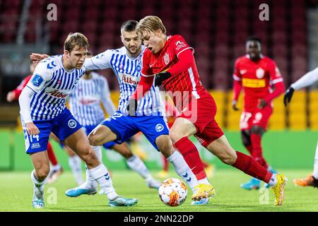 Farum, Danimarca. 24th Feb, 2023. Daniel Svensson (27) del FC Nordsjaelland visto durante la partita Superliga del 3F tra il FC Nordsjaelland e Odense Boldklub a destra del Dream Park a Farum. (Photo Credit: Gonzales Photo/Alamy Live News Foto Stock