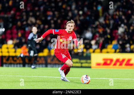 Farum, Danimarca. 24th Feb, 2023. Martin Frese (5) del FC Nordsjaelland visto durante il Superliga match del 3F tra il FC Nordsjaelland e Odense Boldklub a destra di Dream Park a Farum. (Photo Credit: Gonzales Photo/Alamy Live News Foto Stock